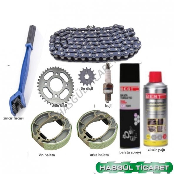 Hsgl Motorsiklet Cg 125 Zincir Yağ Set Balata Buji Bakım Set Mondial Asya Arora Cg125 Modeller Bakım Seti - 4