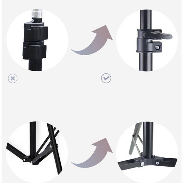 Ally 130cm Işık Ayağı Tripod Standı 3 Ayaklı Tripod Işık Ayağı 1.3 Metre - 5