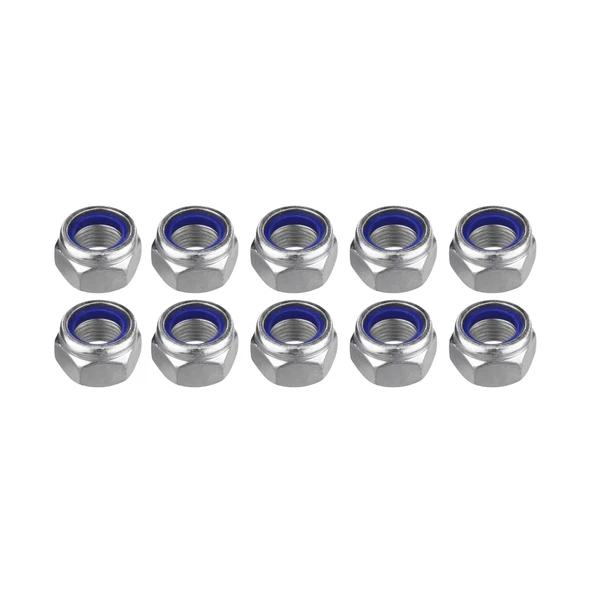 Fiber Somun M10 – DIN 985 –  10'lu Paket Contalı Gevşemez Somun ürün görseli