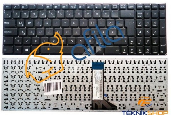 Asus K555, K555l, K555ld, K555LN, K555LN-X0406H Klavyesi - Tuş Takımı/TR - 4