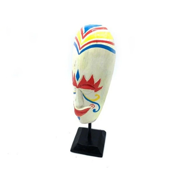 Stantlı Beyaz Mask Totem El Yapımı 30 cm - Resim 2