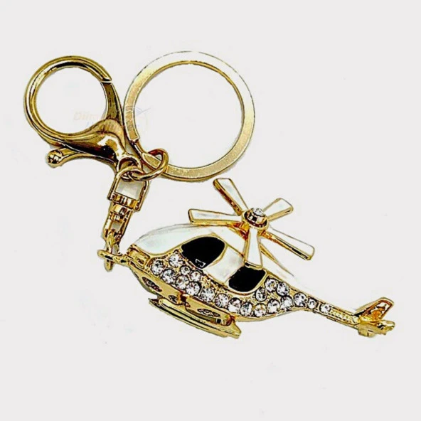 Siyah Taşlı Kırmızı Helikopter Anahtarlık ürün görseli