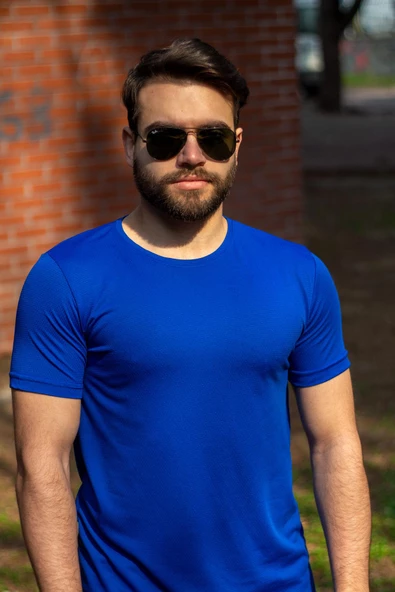 Mavi Basic Rahat İnce Petek Kumaş Spor Erkek Tshirt 22ETSHPORT - 5