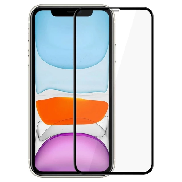 Logis Apple iPhone 11 Pro Max  5D Tam Kaplayan Ekran Koruyucu Kırılmaz Cam