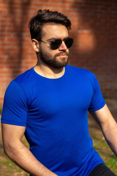 Mavi Basic Rahat İnce Petek Kumaş Spor Erkek Tshirt 22ETSHPORT - 6