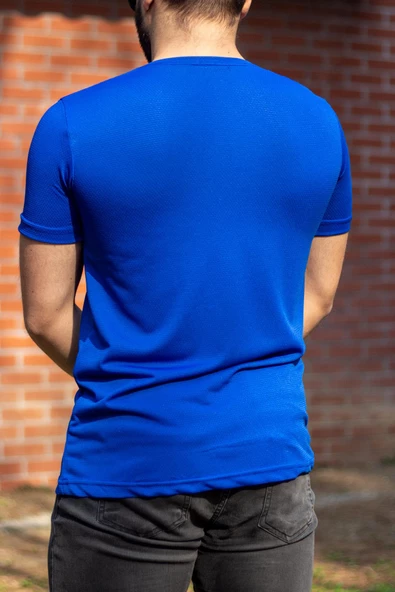 Mavi Basic Rahat İnce Petek Kumaş Spor Erkek Tshirt 22ETSHPORT - 7