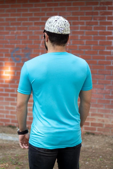 Turkuaz Basic Rahat İnce Petek Kumaş Spor Erkek Tshirt 22ETSHPORT - 7