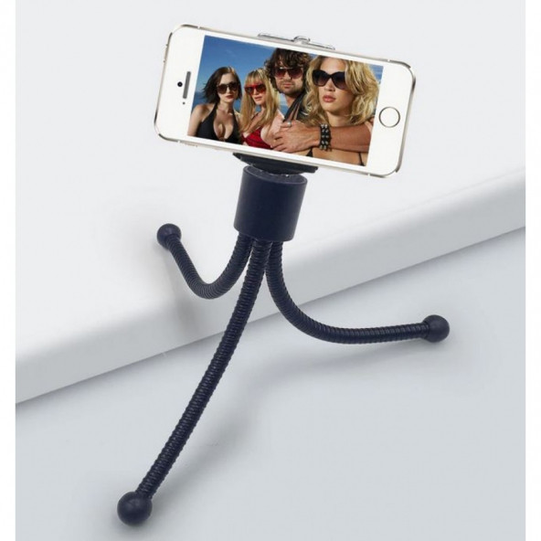 Cep Telefonları İçin Mini Esnek Masa Tripodu ve Telefon Tutucu - 4