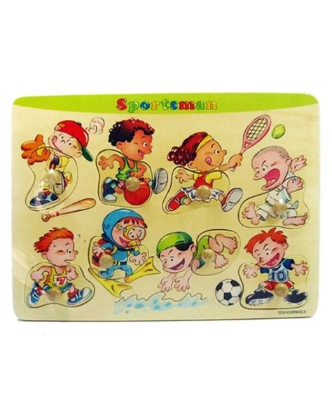 18 Ay Ahşap Tutmalı Puzzle Minik Sporcu Pal