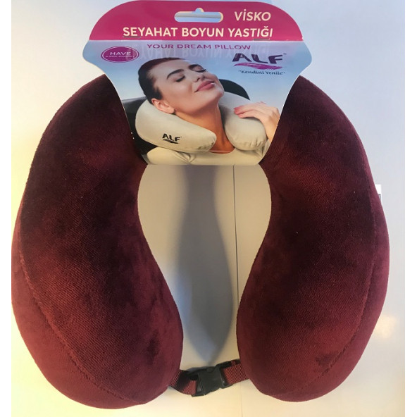 ALF VİSKO SEYAHAT BOYUN YASTIĞI BORDO - 5