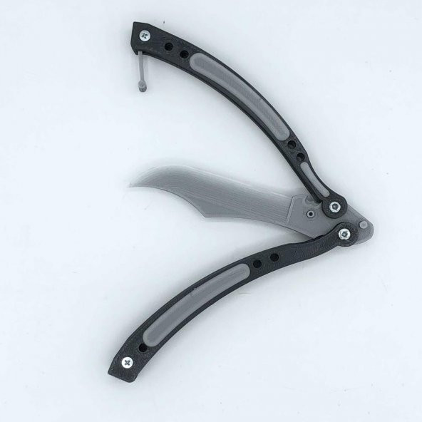 CS Go Plastik Kelebek Bıçak Sallama Stres Atma Gümüş Gri Açık Gri - 3