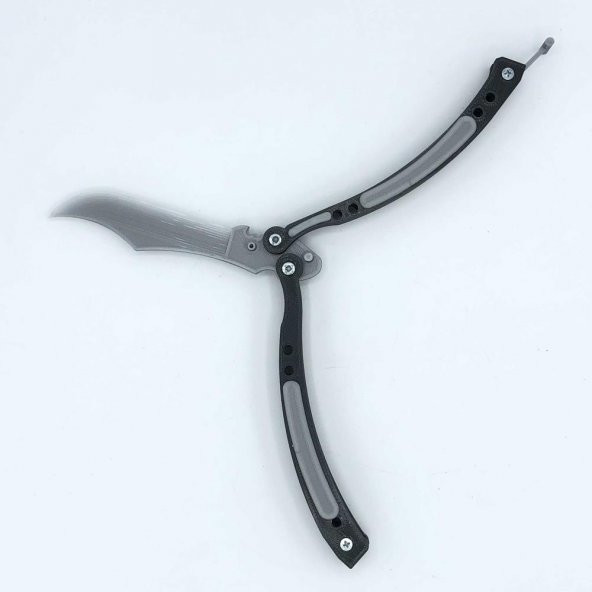 CS Go Plastik Kelebek Bıçak Sallama Stres Atma Gümüş Gri Açık Gri - 4