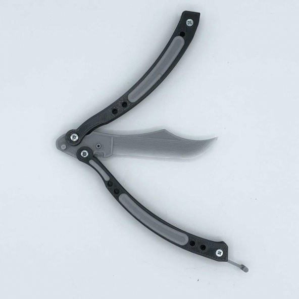 CS Go Plastik Kelebek Bıçak Sallama Stres Atma Gümüş Gri Açık Gri - 5