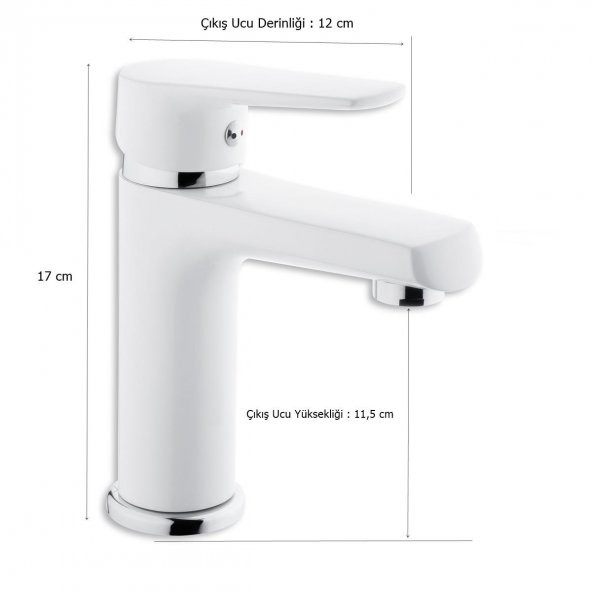 Tema Zenn Banyo Lavabo Bataryası Musluk Beyaz - 2