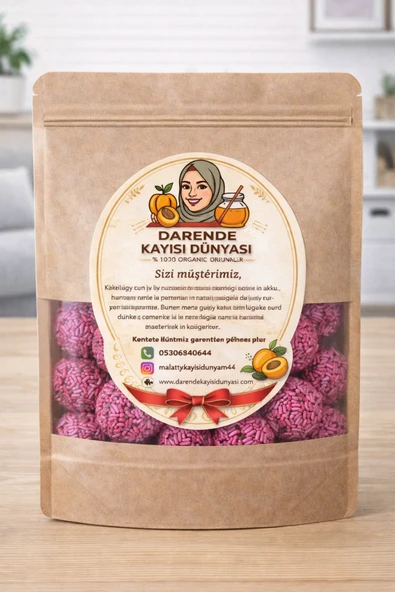 Darende Kayısı Dünyası Çikolatalı Truf Topları Pembe Kaplama (1Kg)