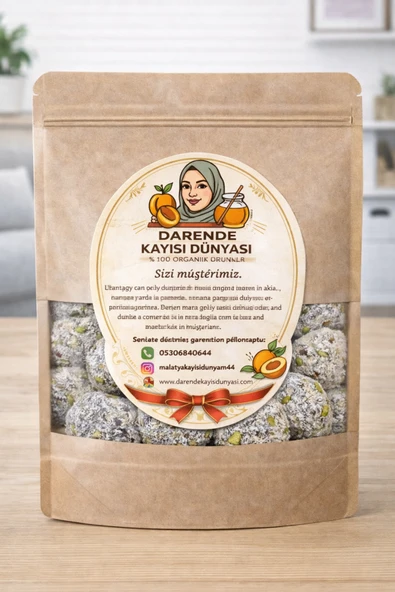 Darende Kayısı Dünyası Antep Fıstıklı Hindistan Cevizli Truf Topları (1 Kg)