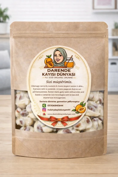 Darende Kayısı Dünyası Fildişi Çikolatalı Kayısı Çekirdeği Krokan Cimix (1 Kg)