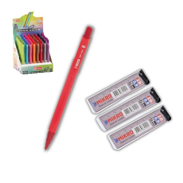 0.9 mm Uçlu Kalem ve 0,9 mm Ucu 3 Adet Mikro Mp-330 Versatil Kalem Seti 1 Paket - 3