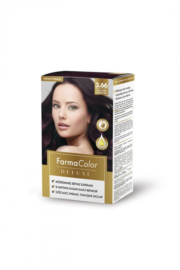 Farmacolor Deluxe Saç Boyası Patlıcan Moru 3.66 - 1