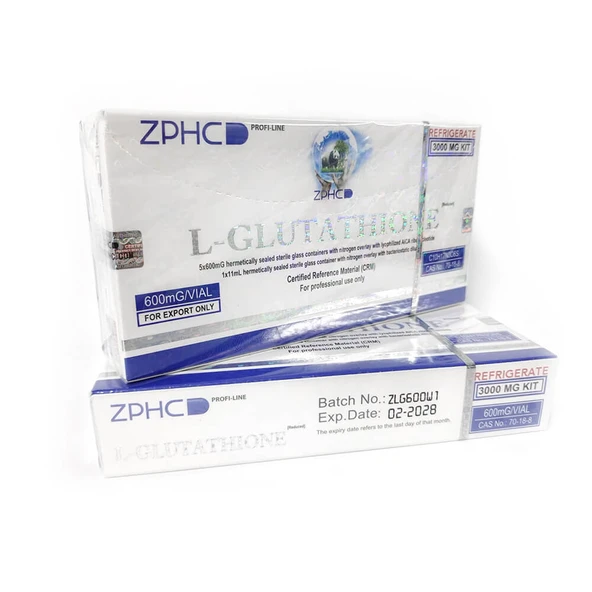 glutathione 3000mg PTTAVM: Zphc L-Glutathione 3000 mg Kit 5×600 mg Vials + Diluent