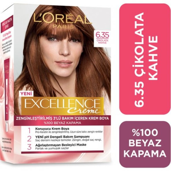 LOréal Paris Excellence Creme Saç Boyası 6.35 Çikolata Kahve