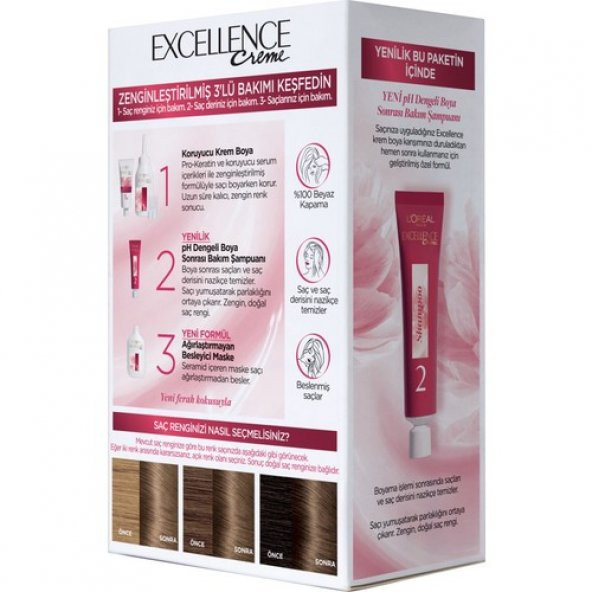 Loréal Paris Excellence Creme Saç Boyası 6.1 Küllü Açık Kahve - 3