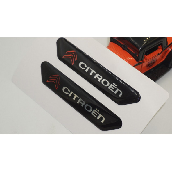 Citroen Logo C2 C3 Çamurluk Yanı Ve Ayna Metalize Damla Desen 3M Logo Arma - 6