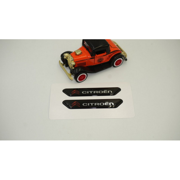 Citroen Logo C4 Cactus Çamurluk Yanı Ve Ayna Metalize Damla Desen 3M Logo Arma - 2