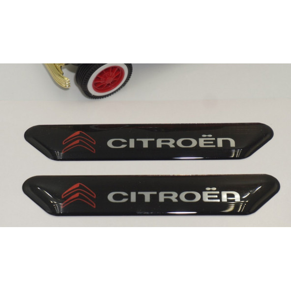 Citroen Logo C4 Cactus Çamurluk Yanı Ve Ayna Metalize Damla Desen 3M Logo Arma - 5