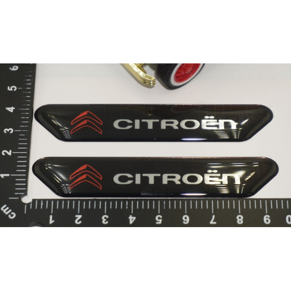 Citroen Logo C4 Cactus Çamurluk Yanı Ve Ayna Metalize Damla Desen 3M Logo Arma - 7