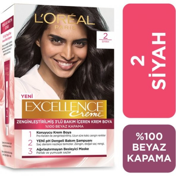 LOréal Paris Excellence Creme Saç Boyası 2 Siyah