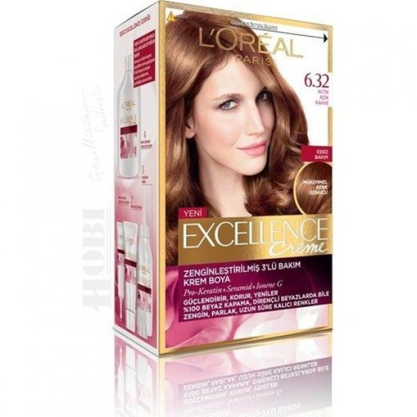 Loreal Paris Excellence Creme Saç Boyası 6.32 Altın Açık Kahve - 3