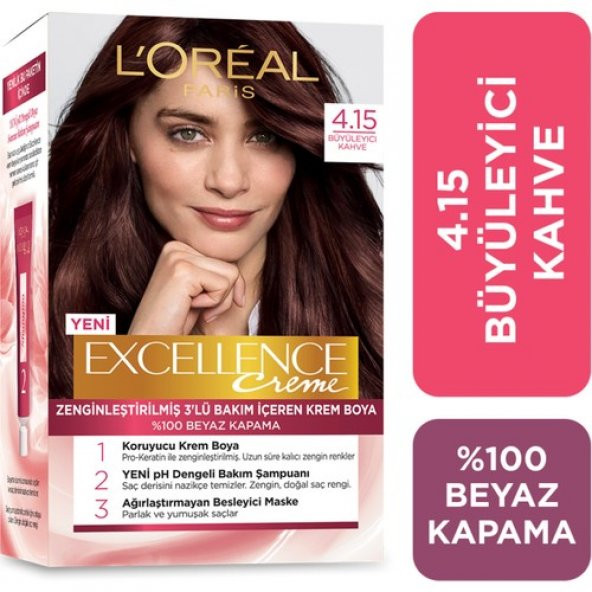 Loréal Paris Excellence Creme Saç Boyası 4.15 Büyüleyici Kahve - 1
