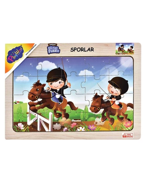 Playwood Ahşap Eğitici Puzzle Sporlar At Biniciliği ONY87 ürün görseli
