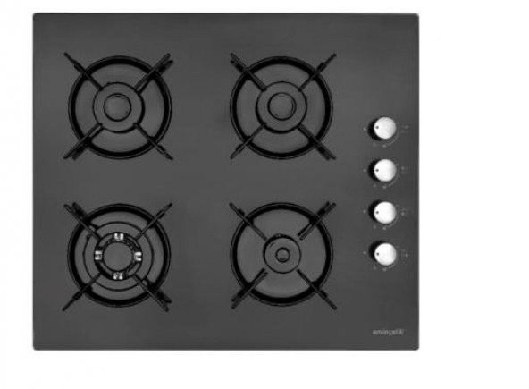 Eminçelik AH 1240 SW BG60 (12 235) Wok  Ankastre Siyah Cam Ocak - 2