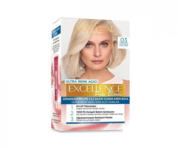 Loréal Paris Excellence Creme Saç Boyası 03 Ultra Açık Küllü Sarı
