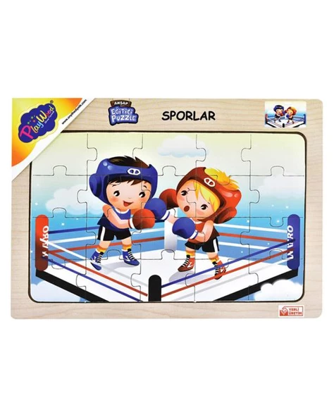 Playwood Ahşap Eğitici Puzzle Sporlar Boks ONY85