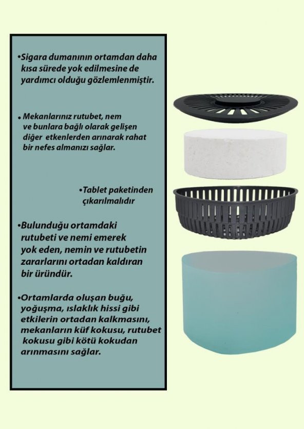 Nem Alıcılı Ve Rutubet Giderici  Aparat - 500 Gr -Üçgen Yeşil Elma 4Lü (Tablet Dahil) - Resim 2