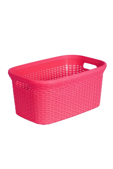 Fusya, Hasır Desenli Plastik Çamaşır Selesi - 25x35x53cm - Resim 2