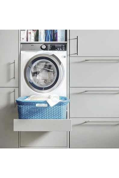 Mavi, Hasır Desenli Plastik Çamaşır Selesi - 25x35x53cm ürün görseli 1