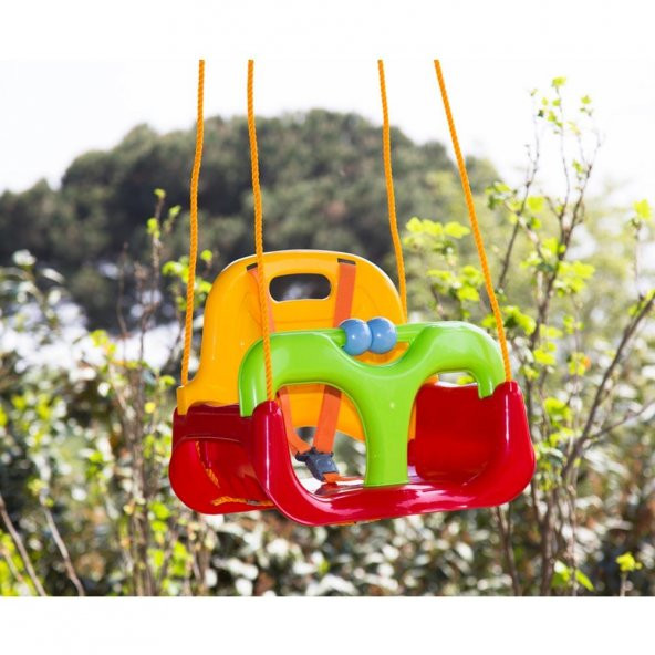 Çocuk & Bebek Salıncağı - Salıncak Emniyet Kemerli Kırmızı - 3