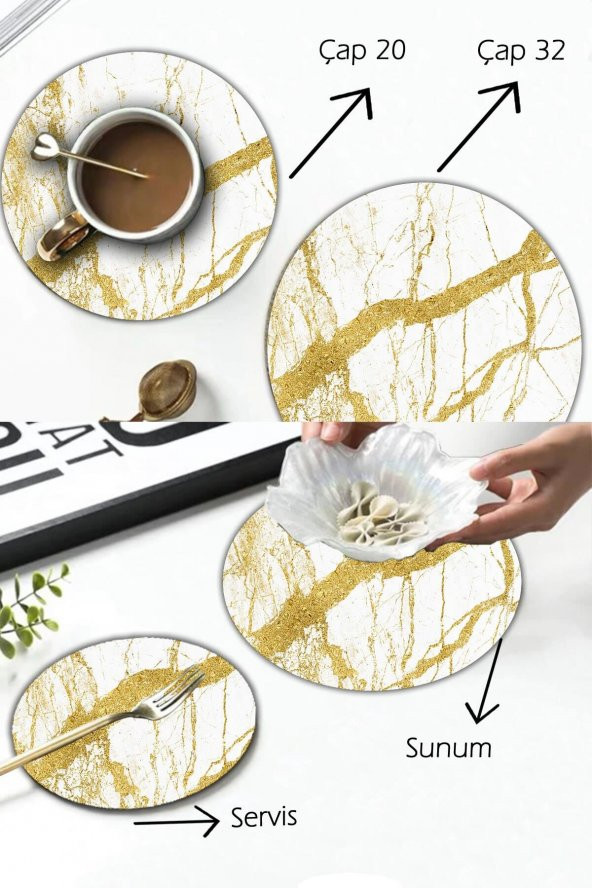 Model 6 Desenli Cam Sunum Tepsisi 2li Takım Çap 32 & Çap 20 - Resim 2