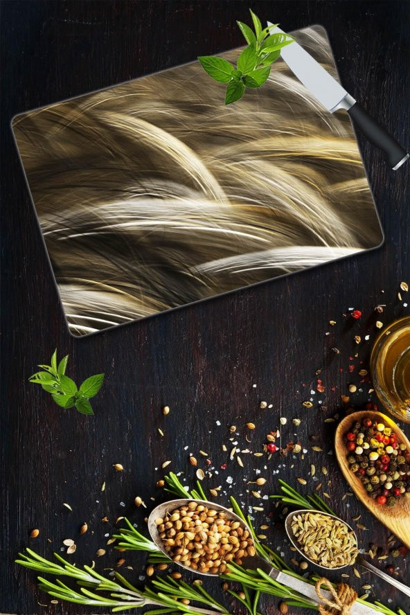 Hasat Desenli Cam Kesme Tahtası| 30 Cm X 40 Cm ürün görseli