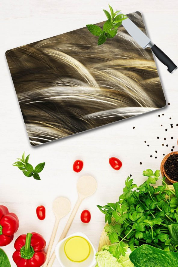 Hasat Desenli Cam Kesme Tahtası| 30 Cm X 40 Cm - Resim 2