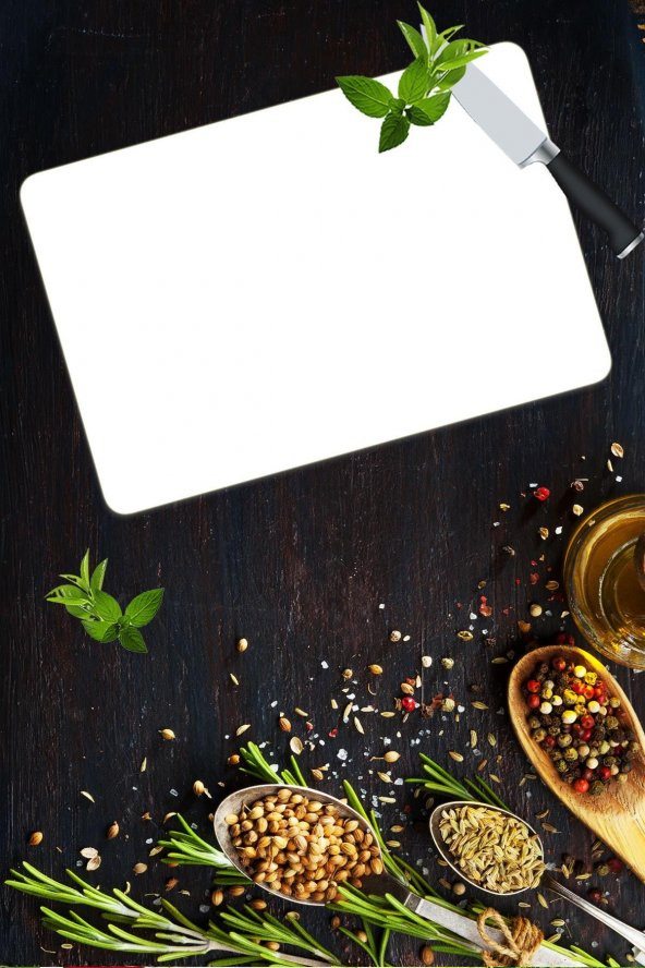 Düz Beyaz Desenli Cam Kesme Tahtası - Cam Kesme Tablası | 20cm X 30cm - 2