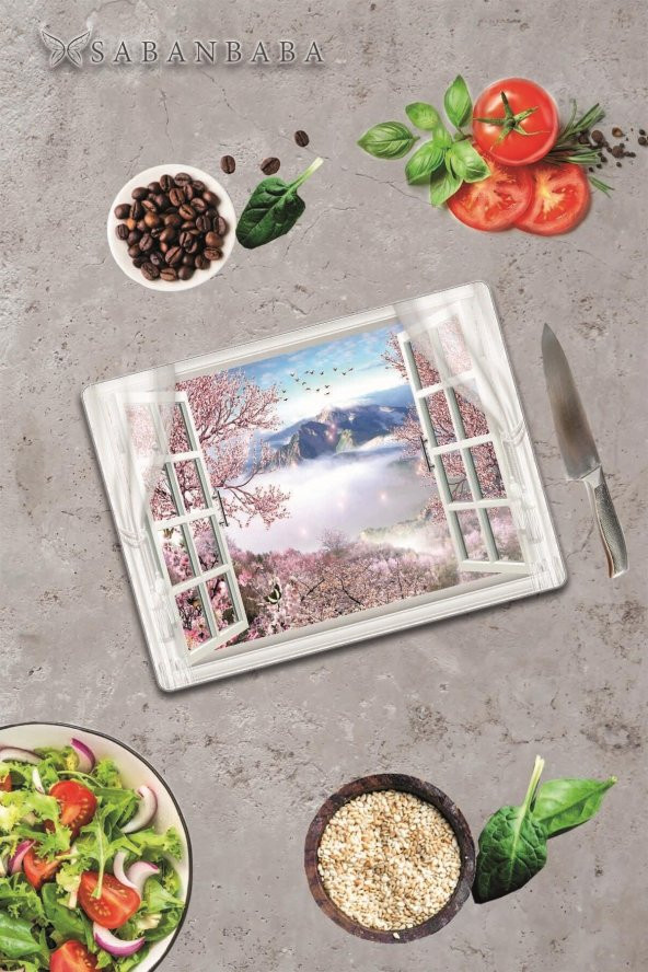Pencere Desen  Cam Kesme Tahtası - Cam Kesme Tablası | 30 Cm X 40 Cm - Resim 3