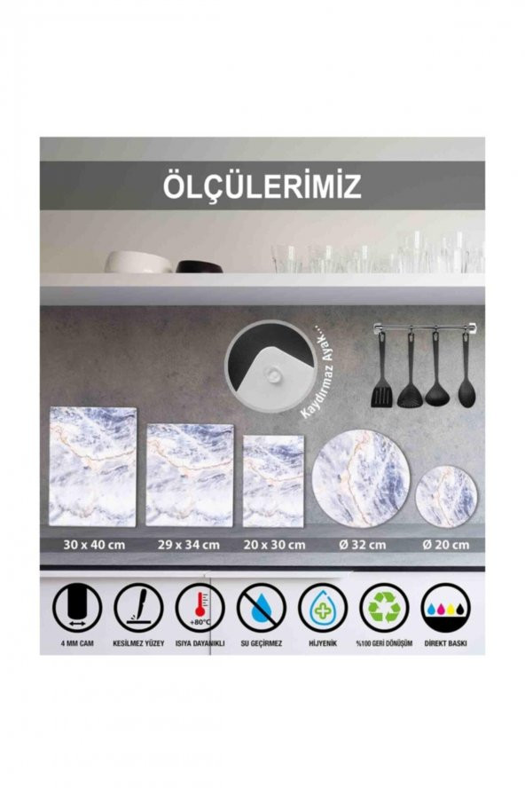 Sonbahar Yaprağı Cam Kesme Tahtası - Cam Kesme Tablası | 30 Cm X 40 Cm - Resim 4