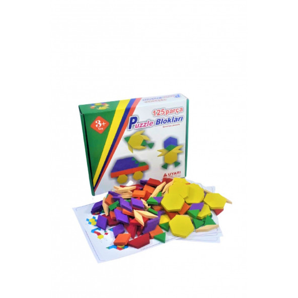 BALA AHŞAP OYUNCAK  YENİ 125 PARÇA AHŞAP TANGRAM OYUNU EĞİTİCİ AHŞAP OYUNCAK KUTU OYUNLARI