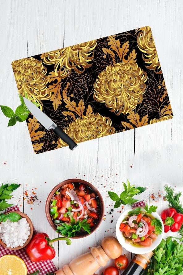 Yörünge Desenli Cam Kesme Tahtası - Cam Kesme Tablası | 30 Cm X 40 Cm