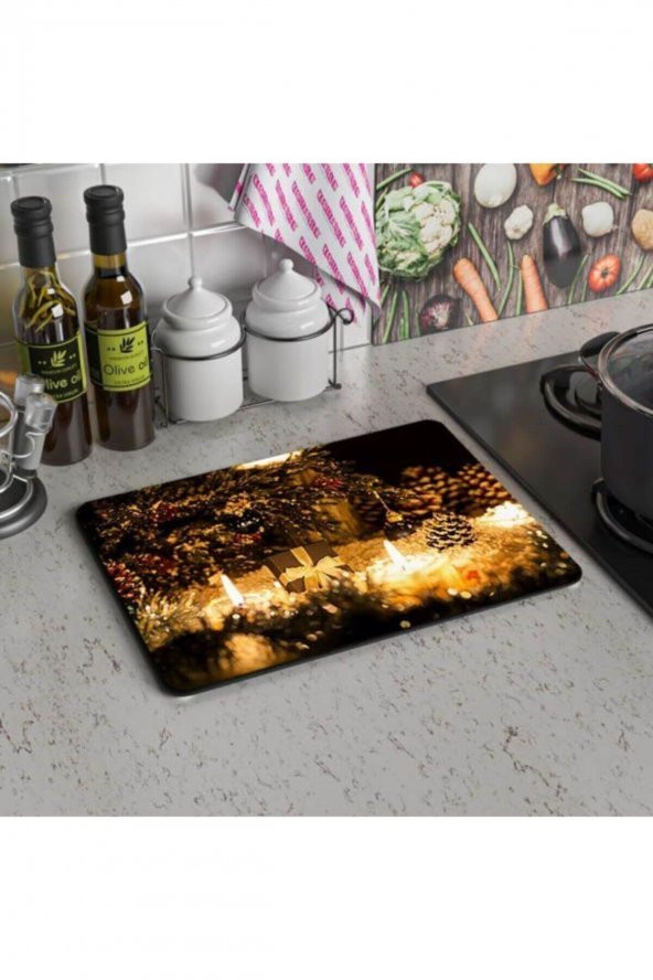 Yeni Yıl | Cam Kesme Tahtası - Cam Kesme Tablası |30 cm x 40 cm - Resim 2